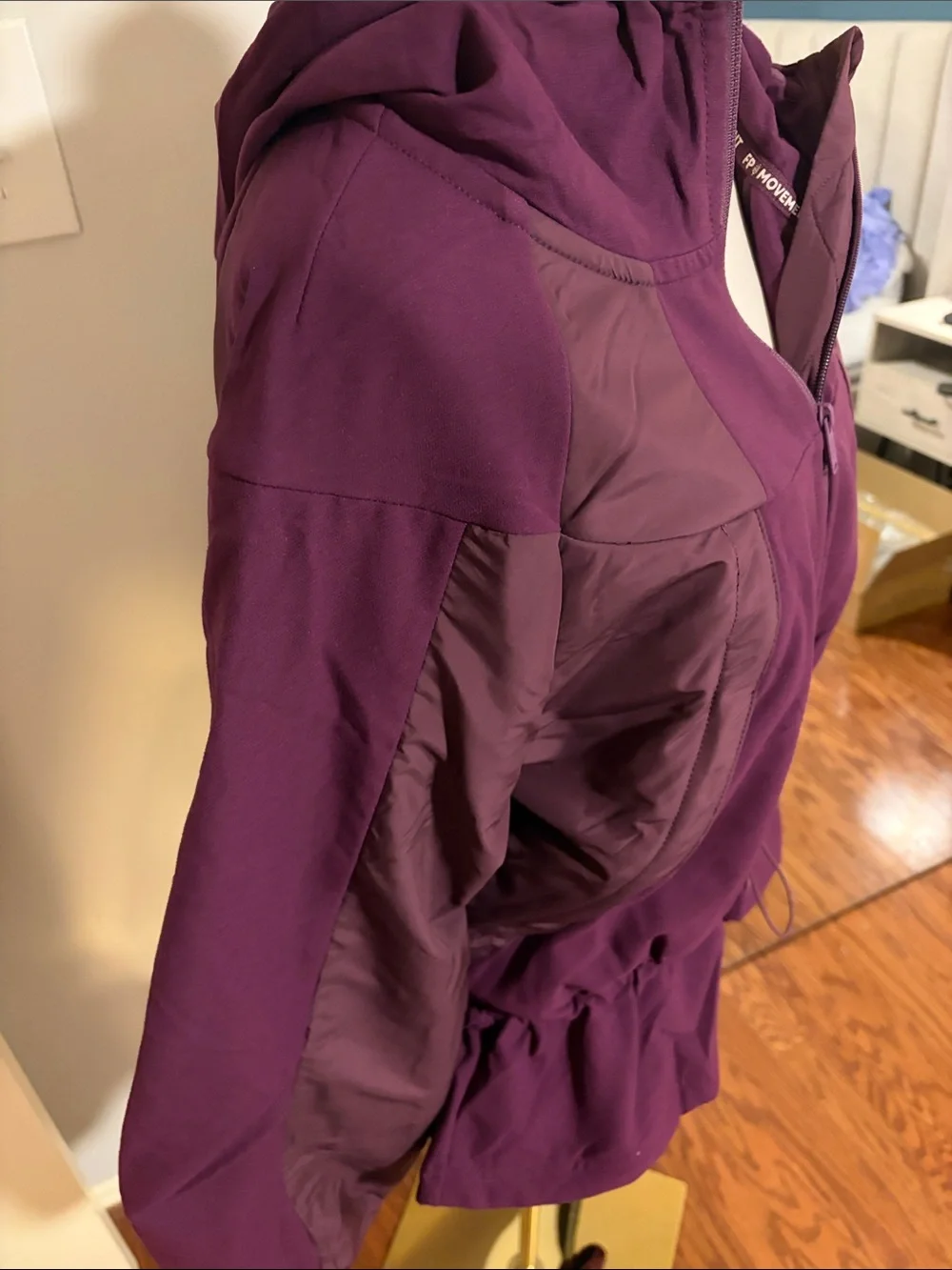 NWT Free People 🍒 All Terrain Fleece Training Jacket in ‘Black Cherry’